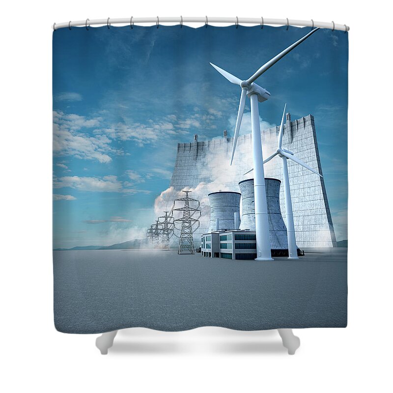 Alternative Shower Curtain featuring the photograph Alternative Electricity Power Supplies by Ikon Ikon Images