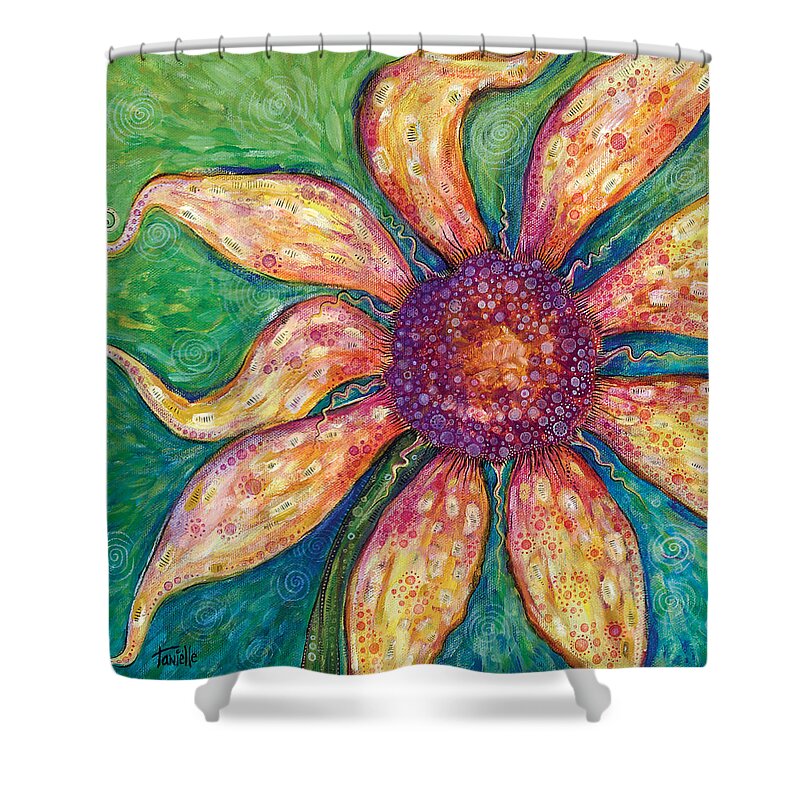 Floral Shower Curtain featuring the painting Ambition by Tanielle Childers