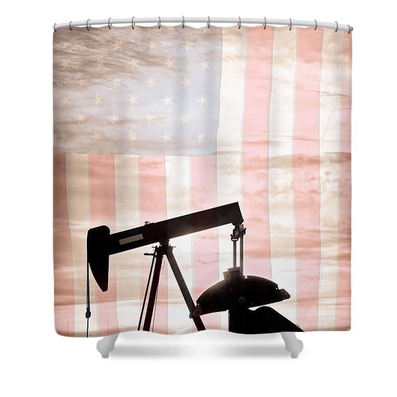 Oil Shower Curtain featuring the photograph American Oil Well by James BO Insogna