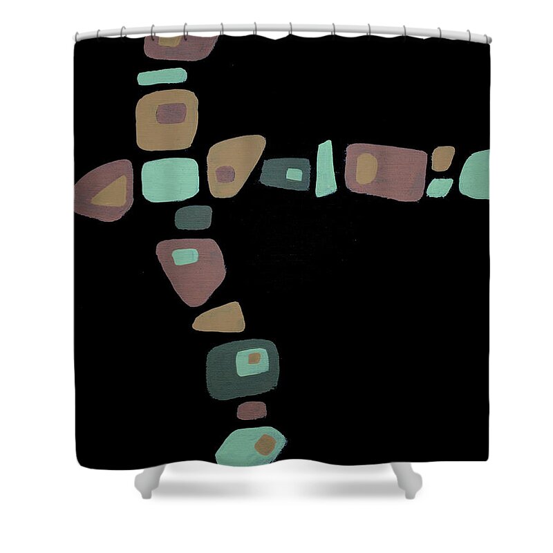 Abstract Shower Curtain featuring the painting Amoeba 1 by Glenn Pollard