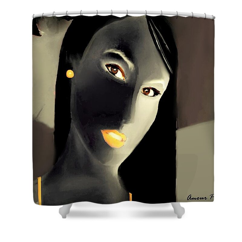 Fineartamerica.com Shower Curtain featuring the painting Amour Partage Love Shared 10 by Diane Strain