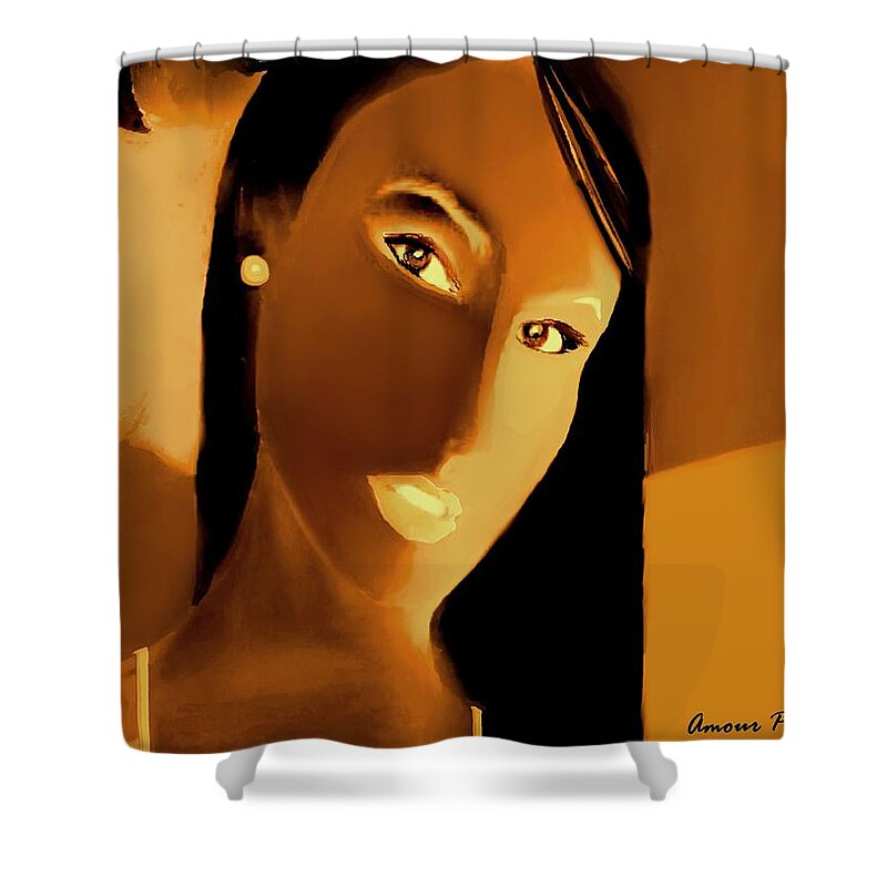 Fineartamerica.com Shower Curtain featuring the painting Amour Partage Love Shared 13 by Diane Strain