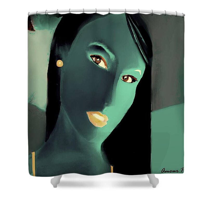 Fineartamerica.com Shower Curtain featuring the painting Amour Partage Love Shared 19     by Diane Strain