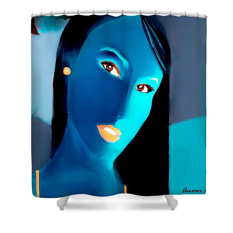  Fineartamerica.com Shower Curtain featuring the painting Amour Partage Love Shared 3 by Diane Strain