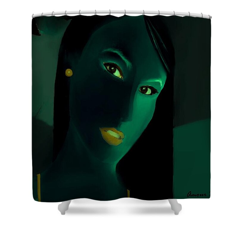 Fineartamerica.com Shower Curtain featuring the painting Amour Partage  Love Shared  6 by Diane Strain