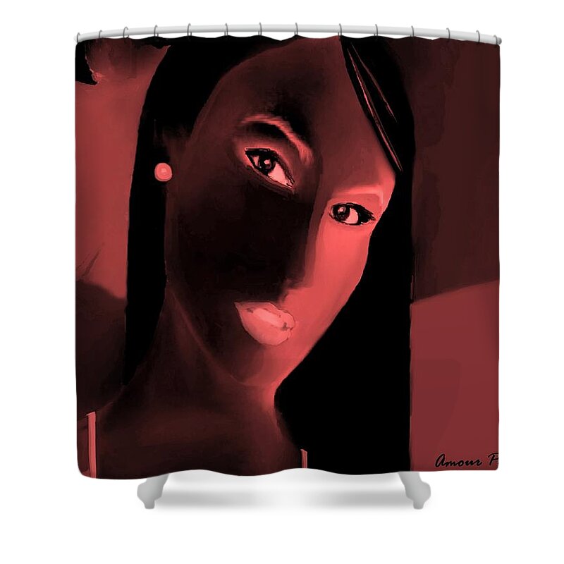 Fineartamerica.com Shower Curtain featuring the painting Amour Partage Love Shared 9 by Diane Strain