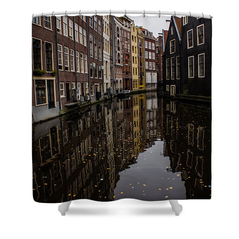 Amsterdam Shower Curtain featuring the photograph Amsterdam - Serene Fall Reflections by Georgia Mizuleva