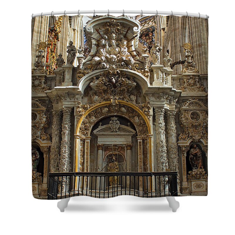 Alter Shower Curtain featuring the photograph An Alter in the Salamanca Cathedral by Farol Tomson