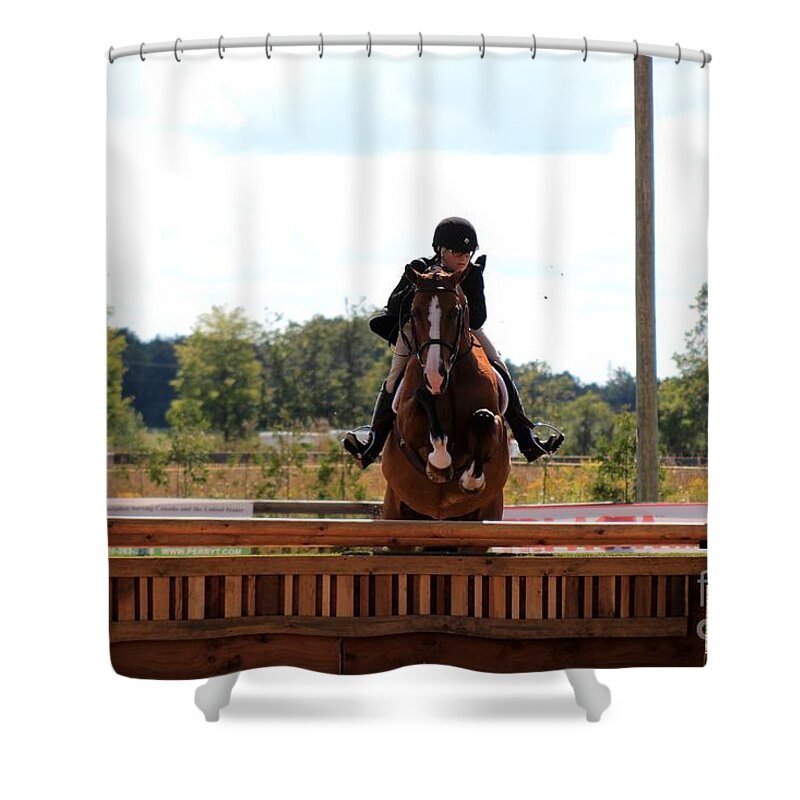 Horse Shower Curtain featuring the photograph An-su-hunter35 by Janice Byer