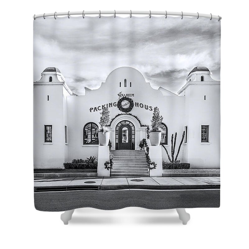 Anahiem Shower Curtain featuring the photograph Anahiem Packing Housebw By Denise Dube by Denise Dube