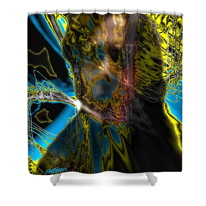 Analysis Paralysis Shower Curtain featuring the digital art Analysis Paralysis by Seth Weaver
