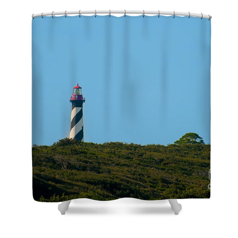 Light Shower Curtain featuring the photograph Anastasia Lighthouse by Photos By Cassandra
