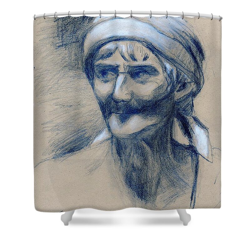 Ancient Shower Curtain featuring the drawing Ancient sculpture studies_9 by Karina Plachetka