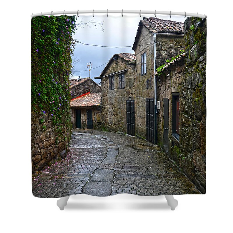 Ancient Shower Curtain featuring the photograph Ancient street in Tui by RicardMN Photography