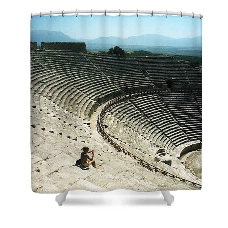 Photography Shower Curtain featuring the photograph Ancient Theatre In The Ruins by Panoramic Images