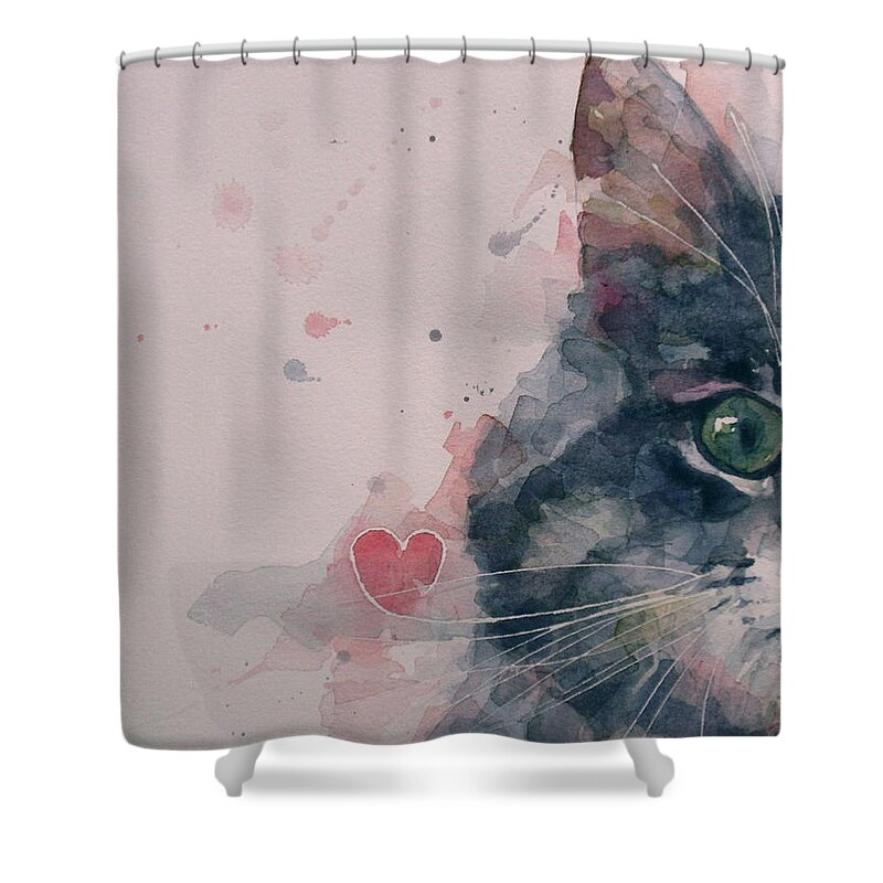 Cats Shower Curtain featuring the painting And I Love Her by Paul Lovering