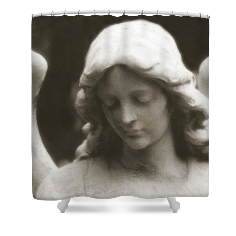 Angel Art By Kathy Fornal Shower Curtain featuring the photograph Angel Art - Ethereal Dreamy Angel Guardian Angel - Face of an Angel by Kathy Fornal