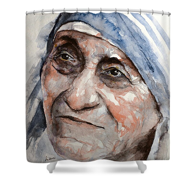 Mother Theresa Shower Curtain featuring the painting Angel of God by Laur Iduc