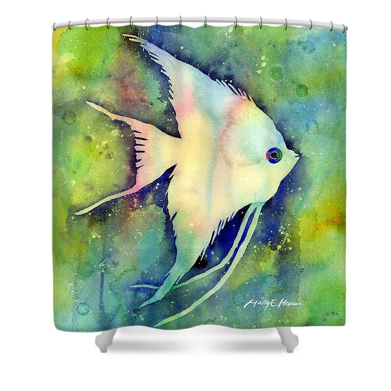 Fish Shower Curtain featuring the painting Angelfish I by Hailey E Herrera