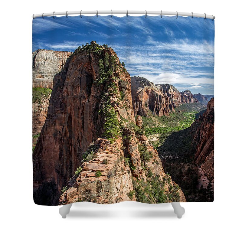 Angels Landing Shower Curtain featuring the photograph Angel's Landing by Pierre Leclerc Photography