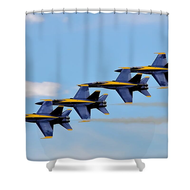 Airplane Shower Curtain featuring the photograph Angels of the sky by Rick Kuperberg Sr