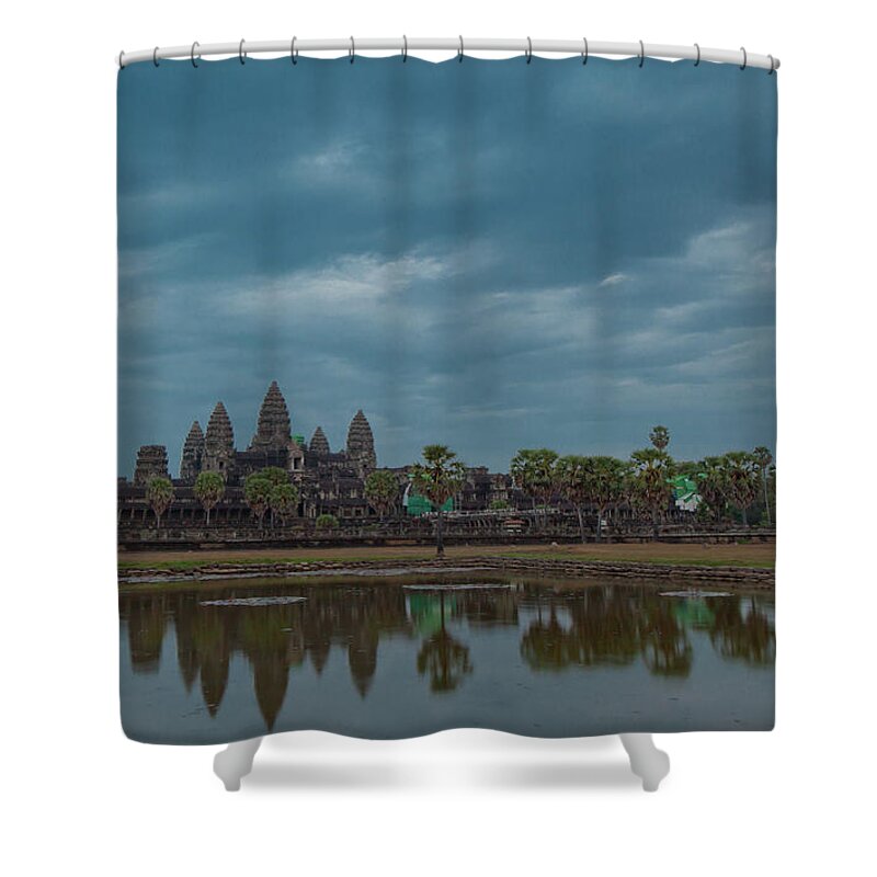 Standing Water Shower Curtain featuring the photograph Angkor Wat by Manuel Mazzanti