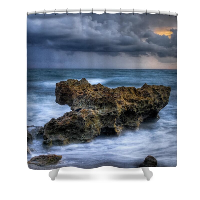 Atlantic Shower Curtain featuring the photograph Angry by Debra and Dave Vanderlaan