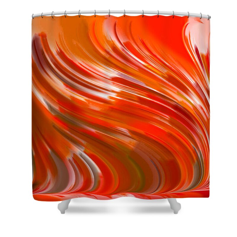 Abstract Shower Curtain featuring the digital art Angry Wind by Dave Lee