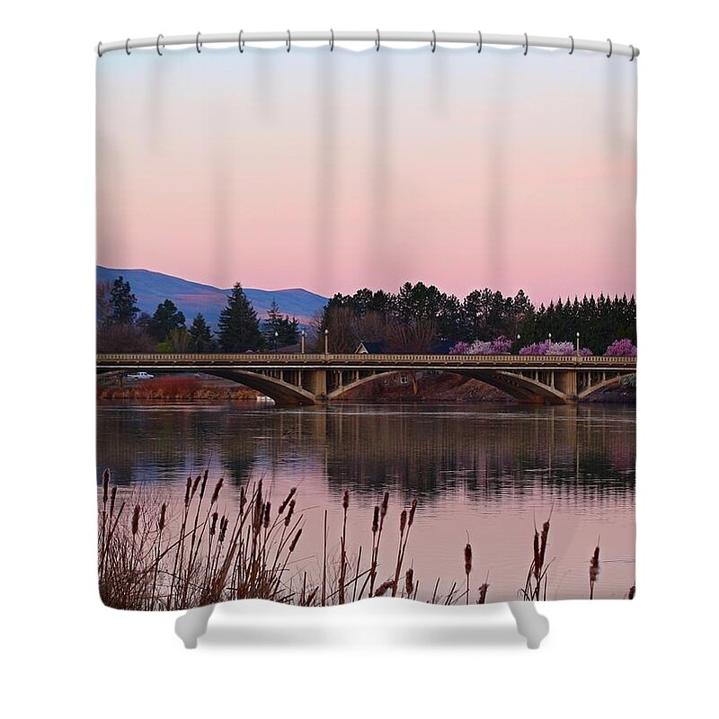 Pink Skies Shower Curtain featuring the photograph Another pink morning by Lynn Hopwood