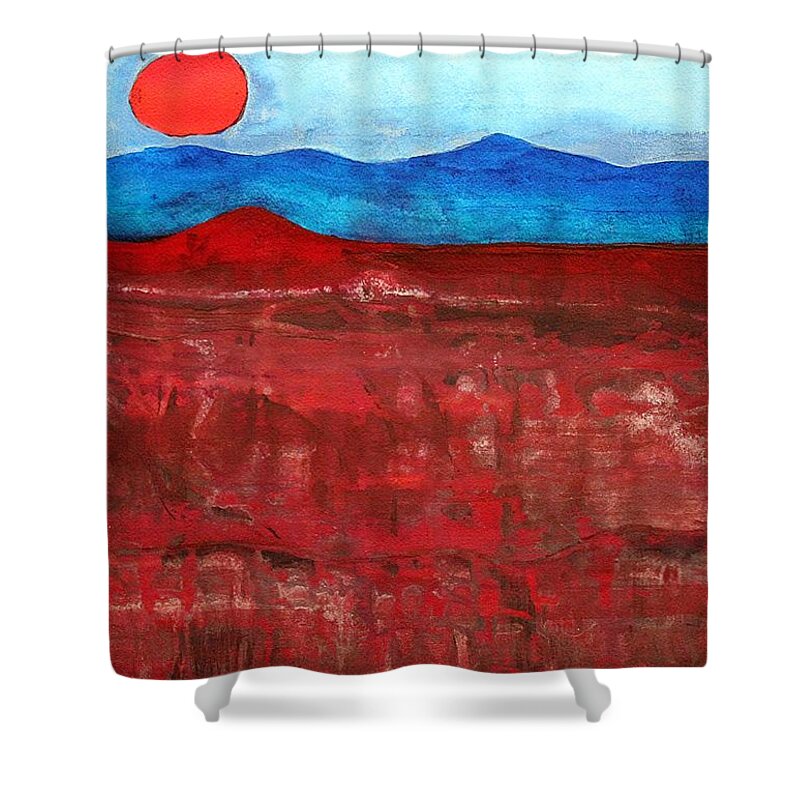 Anza-borrego Shower Curtain featuring the painting Anza-Borrego Vista original painting by Sol Luckman