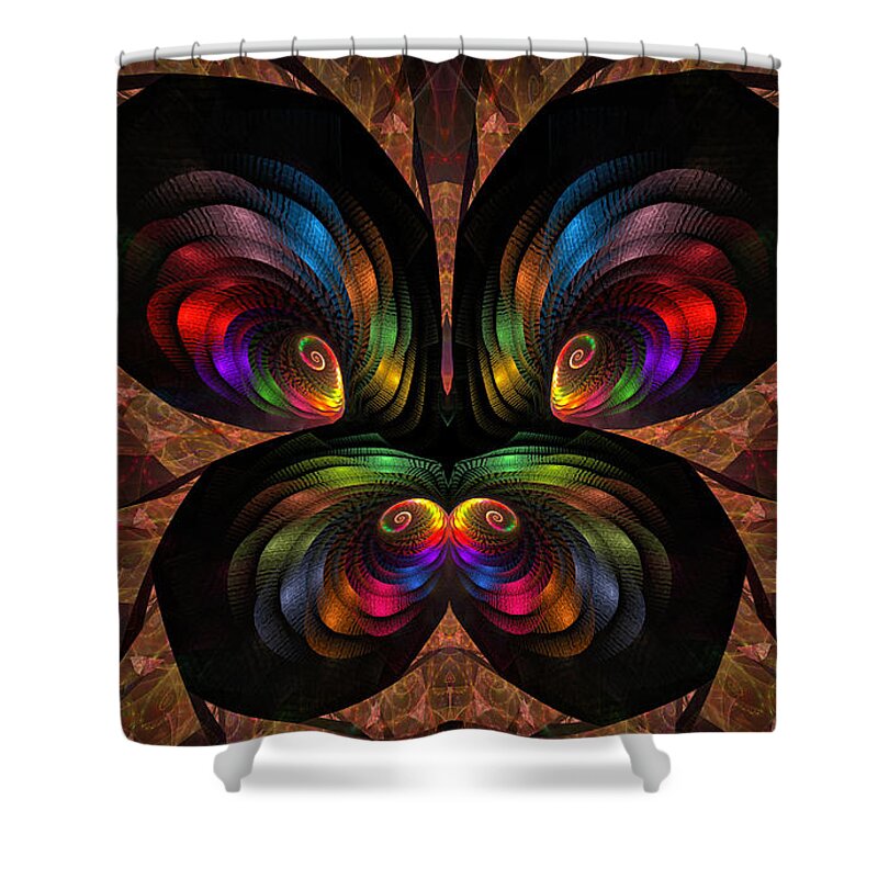 Fractal Shower Curtain featuring the digital art Apo Butterfly by Gary Blackman