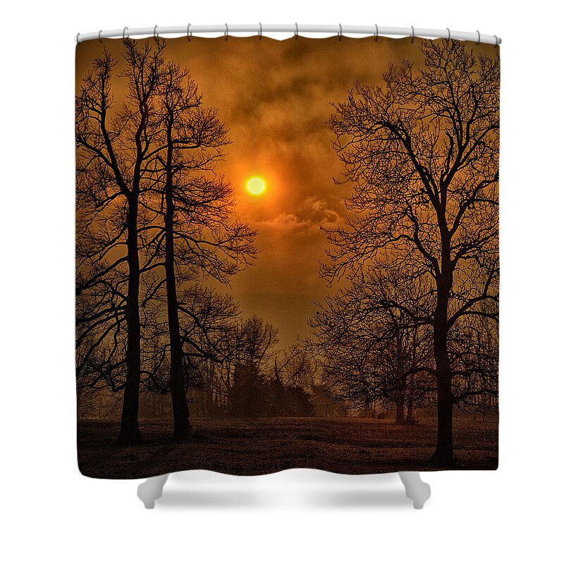 Surrealism Shower Curtain featuring the photograph Apocalypse Sunrise by Michael Dougherty