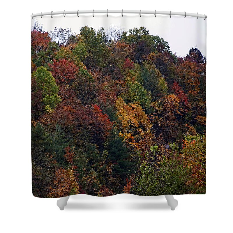 Landscape Shower Curtain featuring the photograph Appalachian mountain fall by Flees Photos