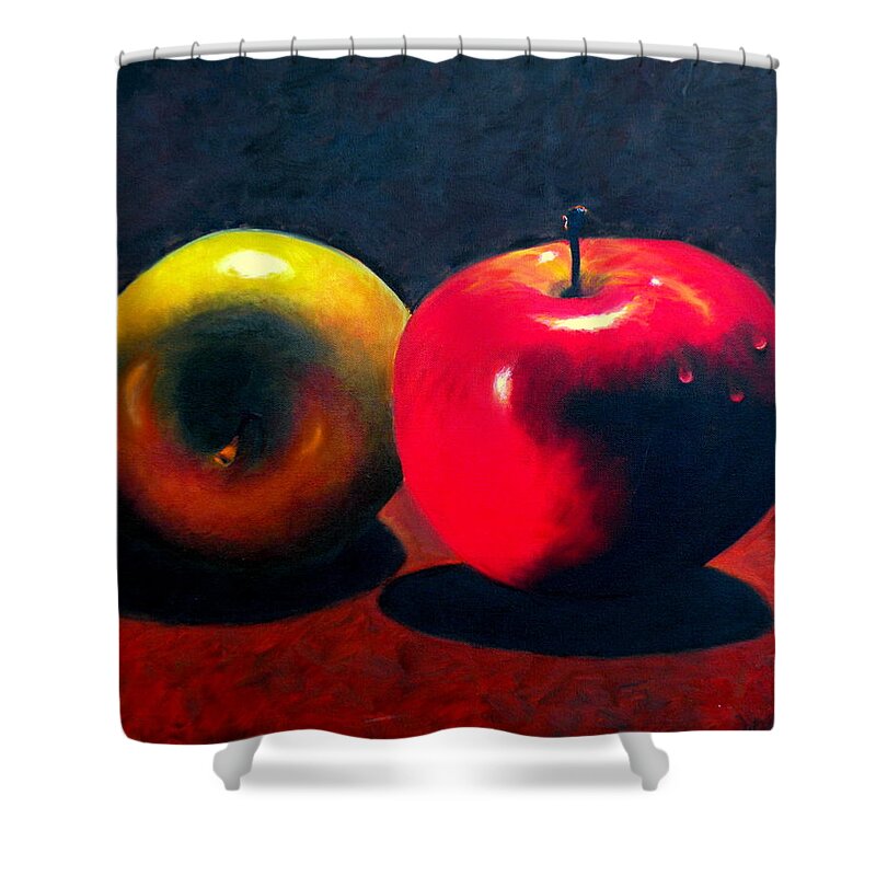 Apples Shower Curtain featuring the painting Apples by Uma Krishnamoorthy