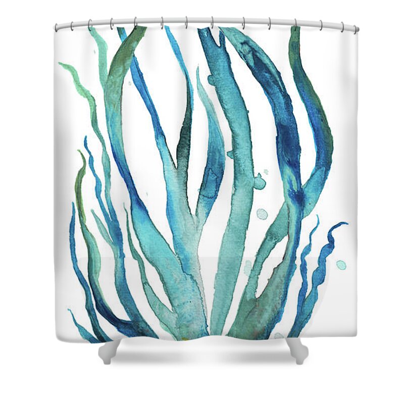 Aqua Shower Curtain featuring the painting Aqua Creatures IIi by Elizabeth Medley
