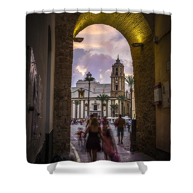 Andalucia Shower Curtain featuring the photograph Arc of the Rose Cadiz Spain by Pablo Avanzini