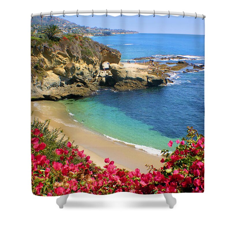 Laguna Shower Curtain featuring the photograph Arch Rock and Beach Laguna by Jane Girardot