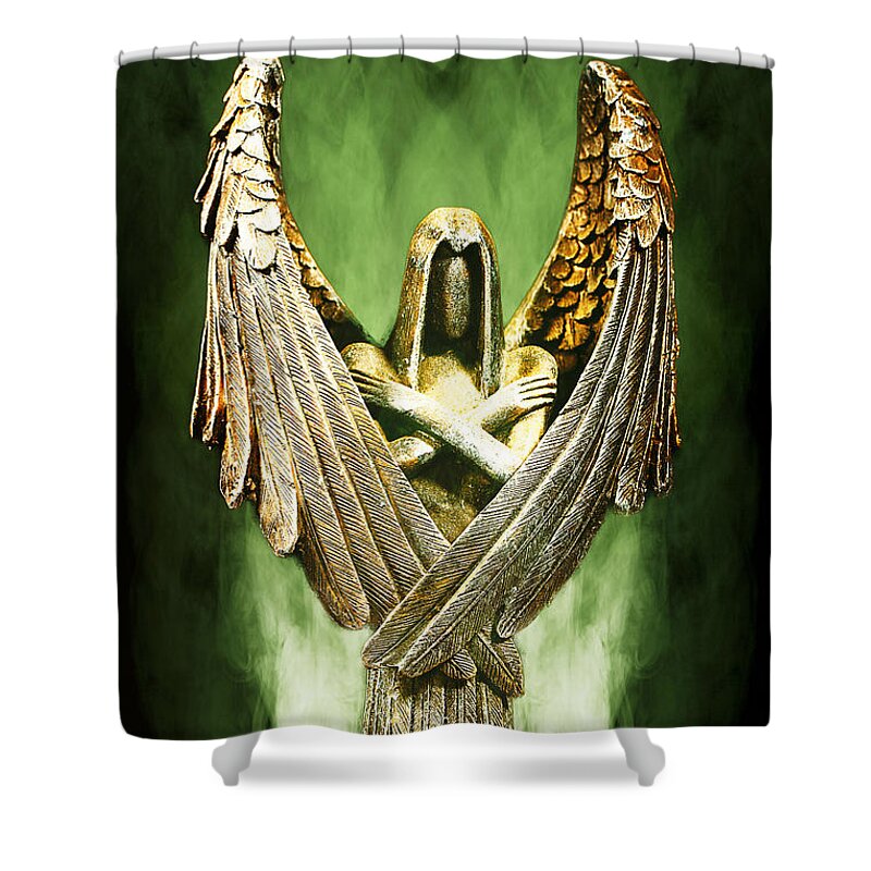 Angel Shower Curtain featuring the photograph Archangel Azrael by Bill and Linda Tiepelman