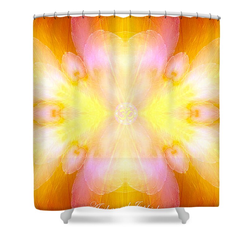 Archangel Shower Curtain featuring the digital art Archangel Jophiel by Diana Haronis
