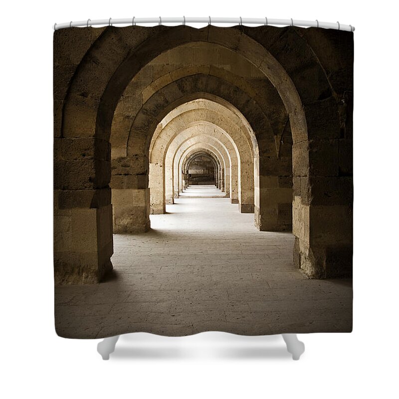 Turkey Shower Curtain featuring the photograph Arched colonade by Maria Heyens