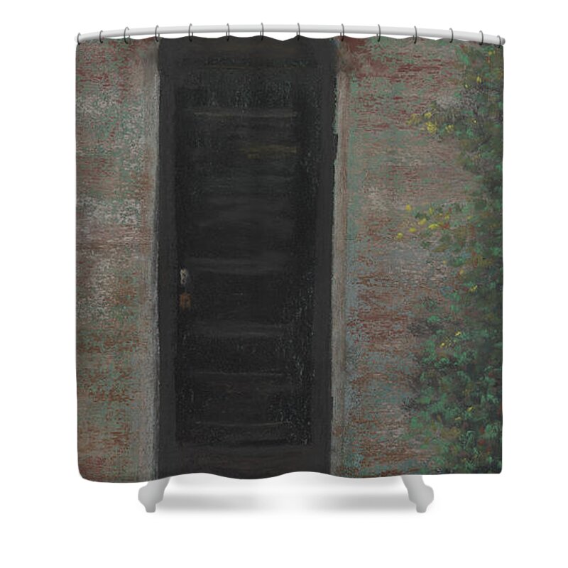 Arched Doorway Shower Curtain featuring the pastel Arched Doorway by Ginny Neece