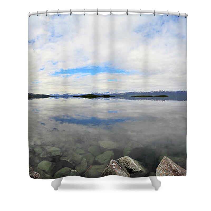 Water's Edge Shower Curtain featuring the photograph Arctic Lake by Rusm