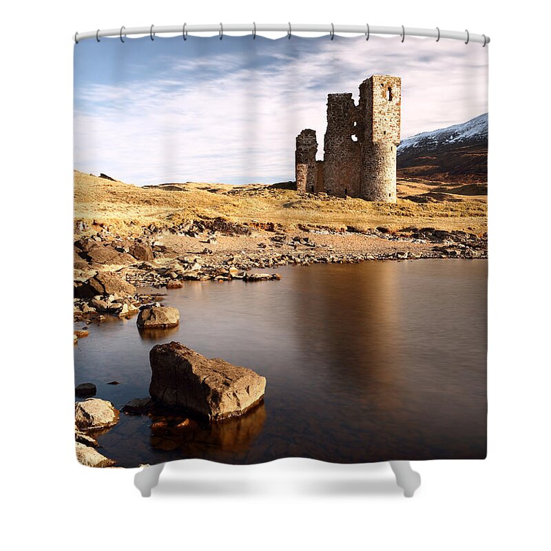  Architecture Shower Curtain featuring the photograph Ardvreck Castle by Grant Glendinning
