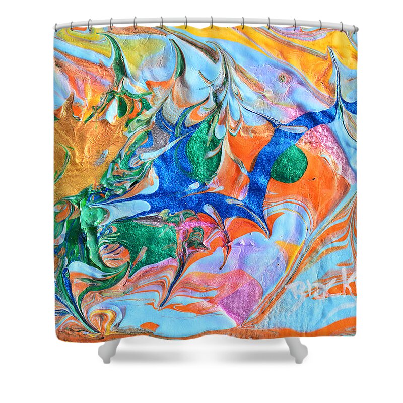 Modern Shower Curtain featuring the painting Arise To A New Day by Donna Blackhall