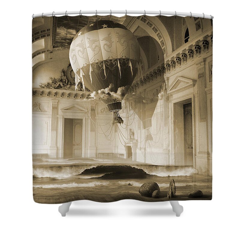 Balloon Shower Curtain featuring the digital art Arrested Expansion or Cardiac Arrest by George Grie