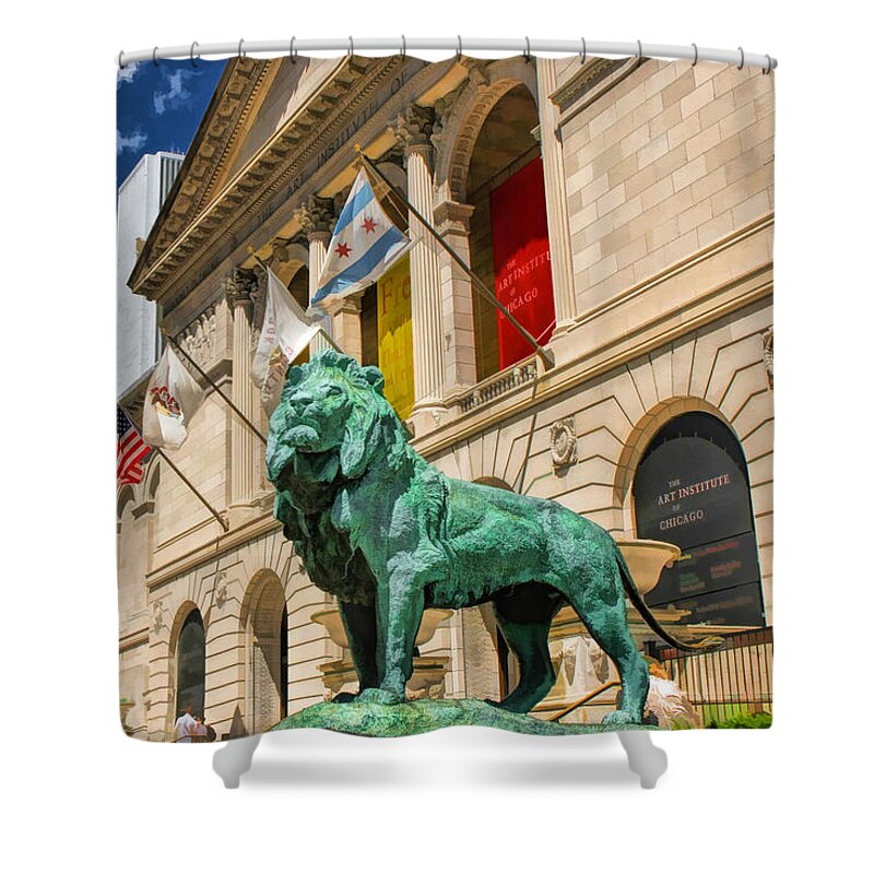 Chicago Shower Curtain featuring the painting Art Institute in Chicago by Christopher Arndt