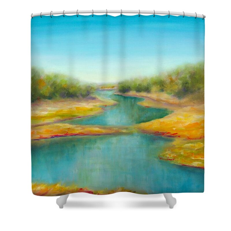 Artistic License Shower Curtain featuring the painting Artistic License by Shannon Grissom