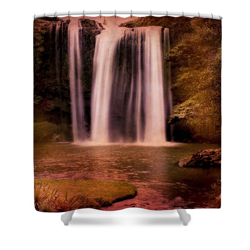 Nature Shower Curtain featuring the photograph As The Water Falls by Kym Clarke
