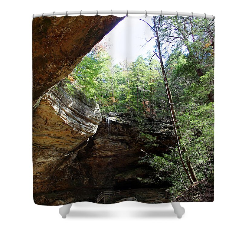 Cave Shower Curtain featuring the photograph Ash Cave of the Hocking Hills by Karen Adams