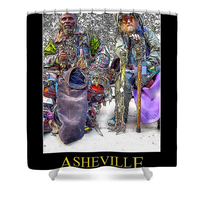 Asheville Shower Curtain featuring the digital art Asheville Equality Poster by John Haldane